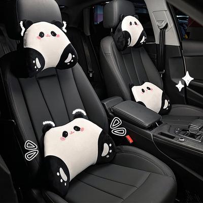 Memory-Schaum Cartoon Panda Auto Lendenkissen, Rückenlehnenkissen, Lendenkissen, Auto Komfort Lendenkissen, 2 Stück Auto Lendenstütze