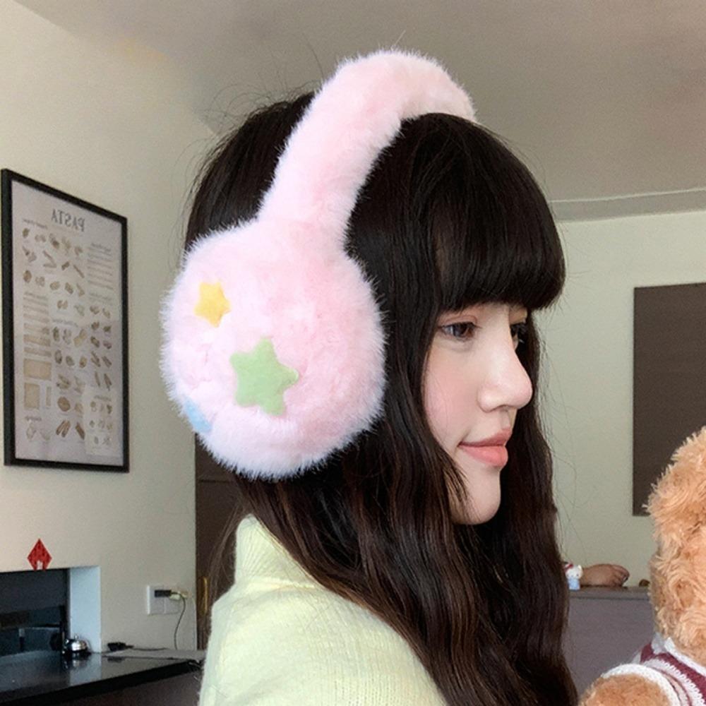 

Милые меховые наушники из кроличьего меха для женщин, зимняя защита и тепло, защита от замерзания, согревающие уши меховые накладки, складные наушники розовый