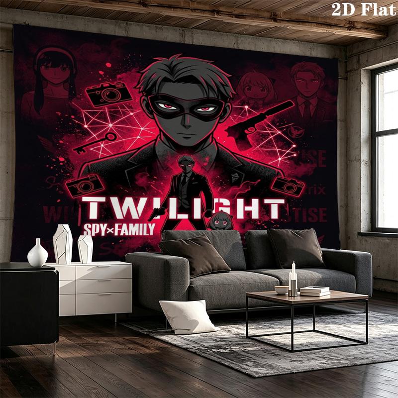 Spy Family Wall Tapestry Aesthetic Wall Hanging Printed Fabric Blanket Decorative Tapestries For Bedroom Living Room Home Decor