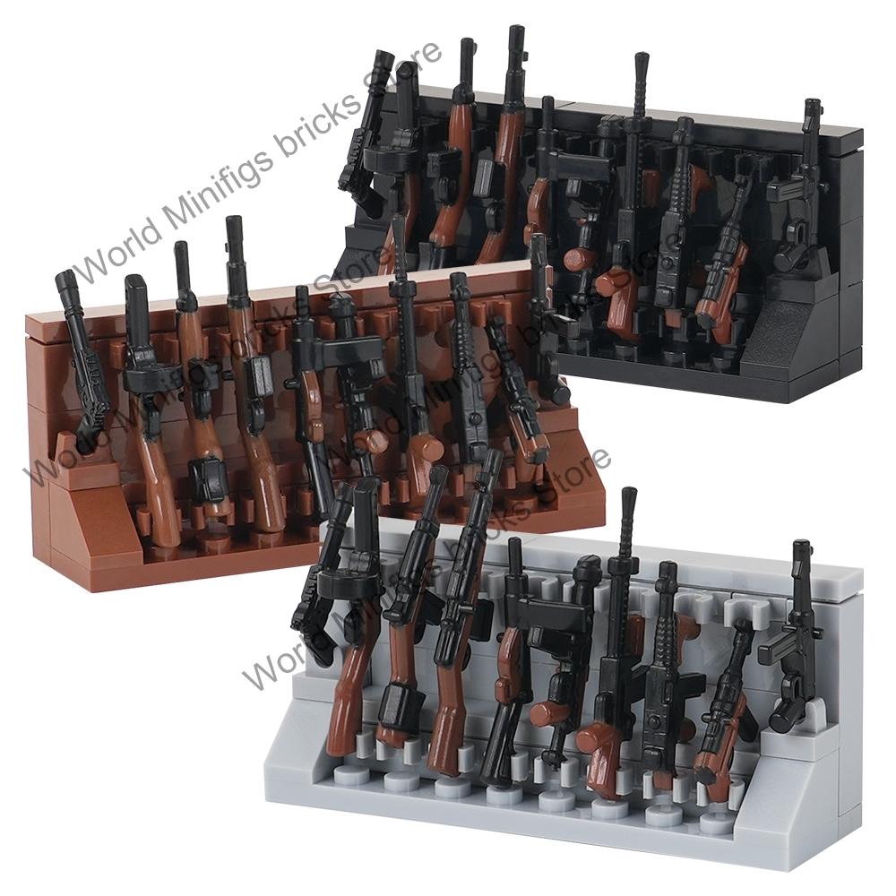 MOC WW2 Waffenziegel Motorrad Haubitze Waffenständer Militärfahrzeug Kompatible Figuren Bausteine Spielzeug Für Kinder Erwachsenen Geschenk