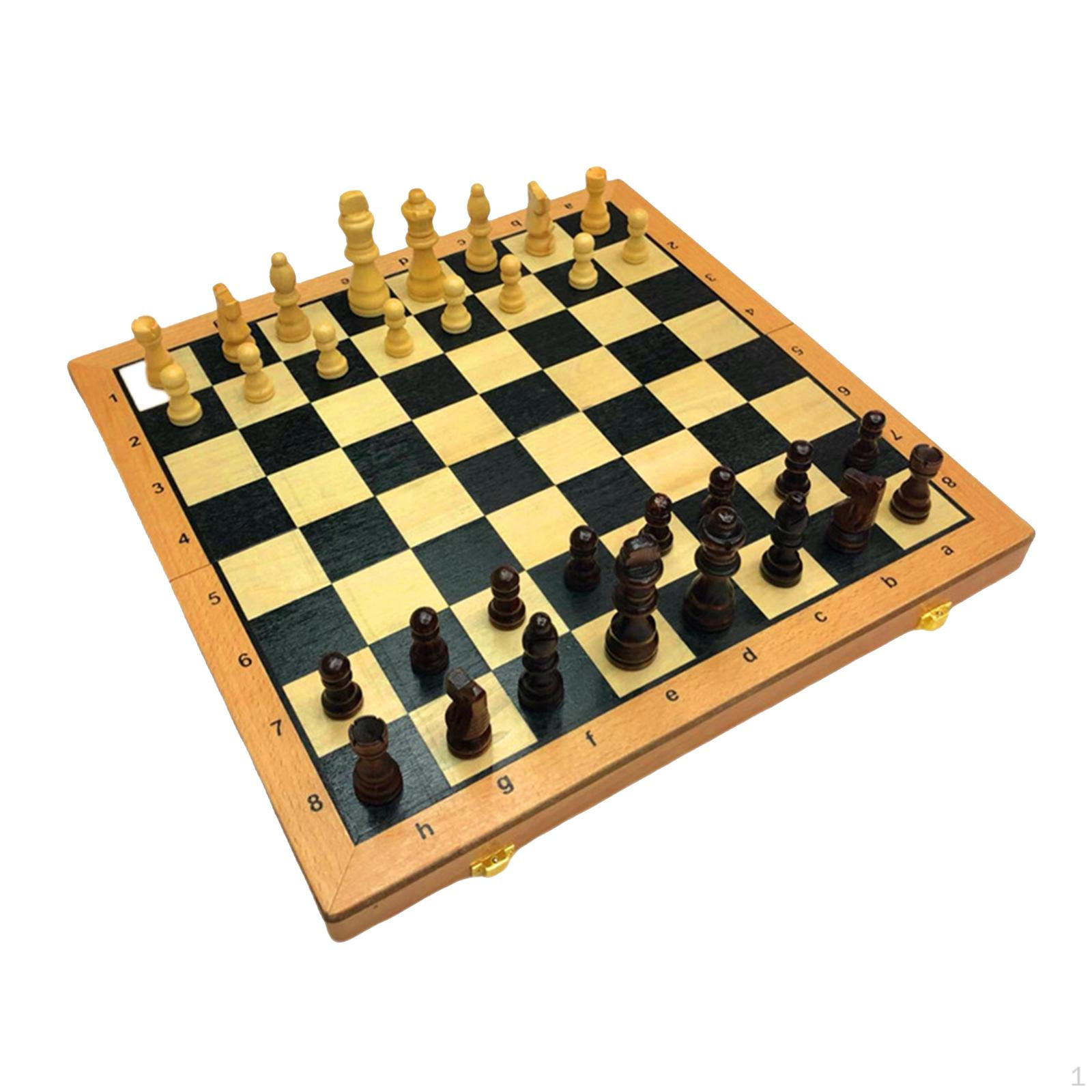 39x39cm Large Wooden Chess Set Folding Chessboard Portable Pieces