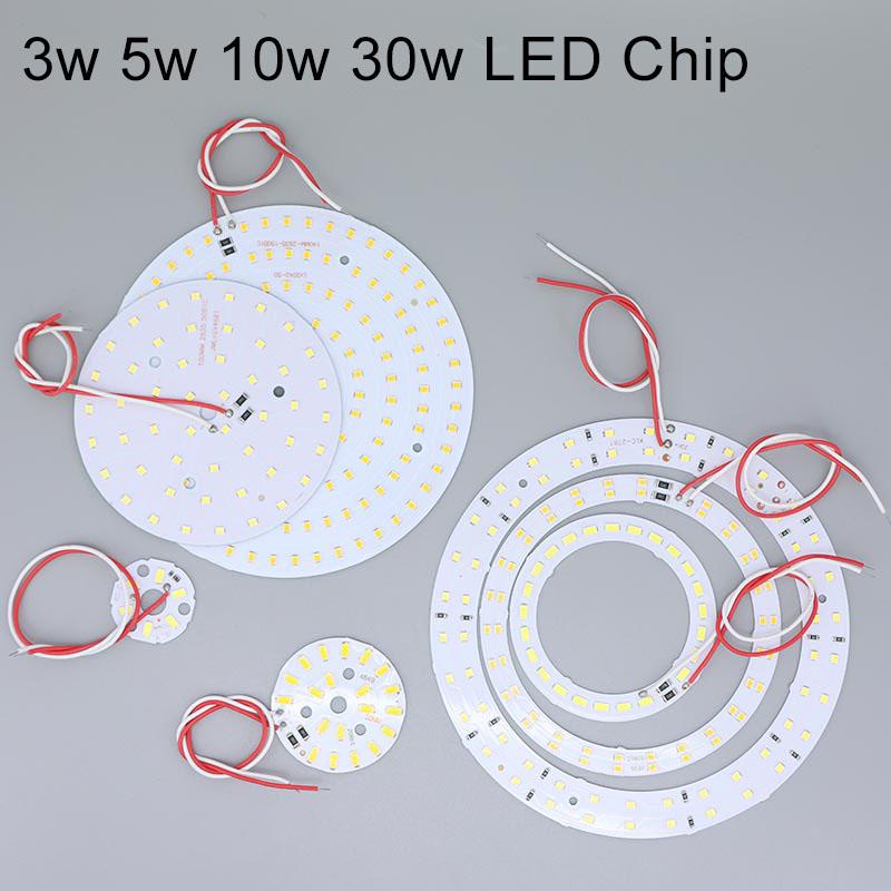 3pcs 5V 3W 5w 10w 30w LED Chip Bead Yellow Warm White Lamp Night Lights Wire Board Bulb Round Transformation Source 32MM 50mm 14mm