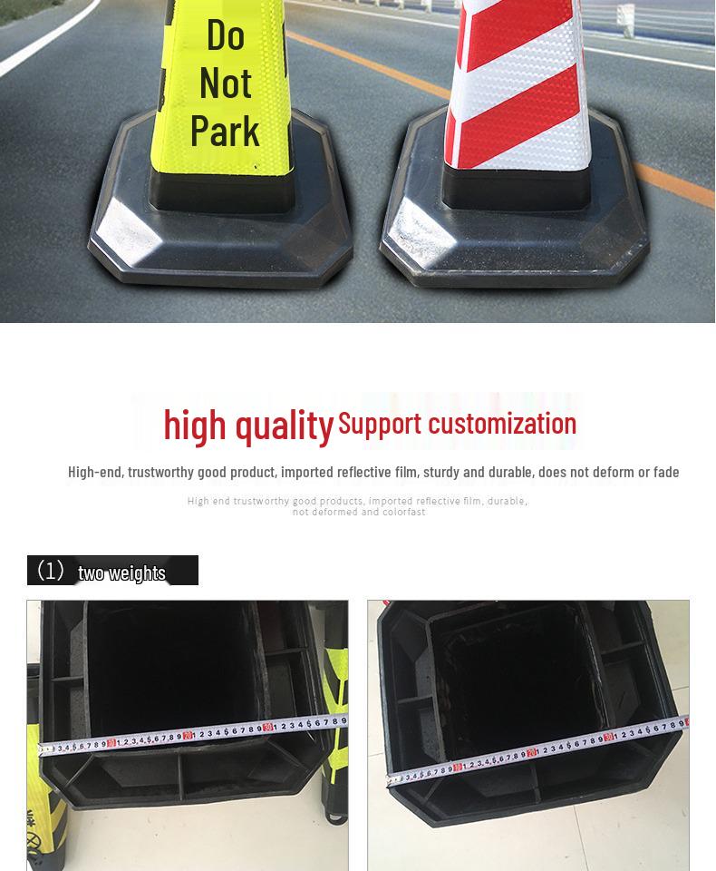 Ice Cream Bucket Parking Post: Reflective No Parking Warning Cone
