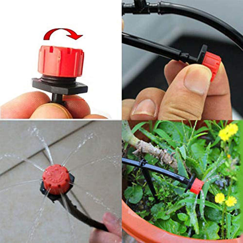 Kalolary Sistem de Irigare prin Picurare 25m cu Duze de Irigare prin Picurare Automate și Ideal pentru și Alte Grădini Temporizator, Grădinărit, Bonsai,