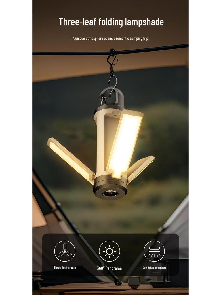 Cross-Border Foldable LED Camping Light with Hook