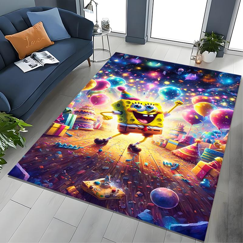 17 Styles Cartoon SpongeBob Print Area Rugs 3D Carpet for Home for Living Room Bedroom Sofa Decor Floor Kids Play Anti-Slip Mats