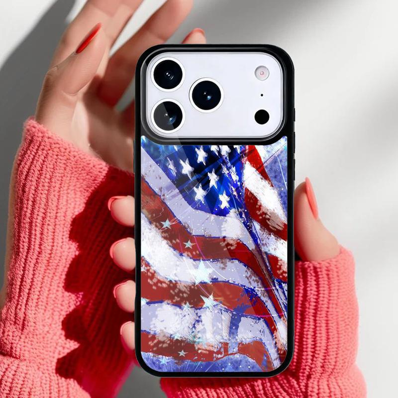Flag American USA Flag Phone Case for iPhone 17 16 15 14 13 Pro Max Back Cover for 12 11 Pro Coque