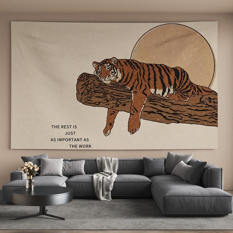 Tiger Jungle Tapestry Aesthetic Animal Wall Hanging for Bedroom Living Room Dorm Boho Nature Home Decor 100X70CM