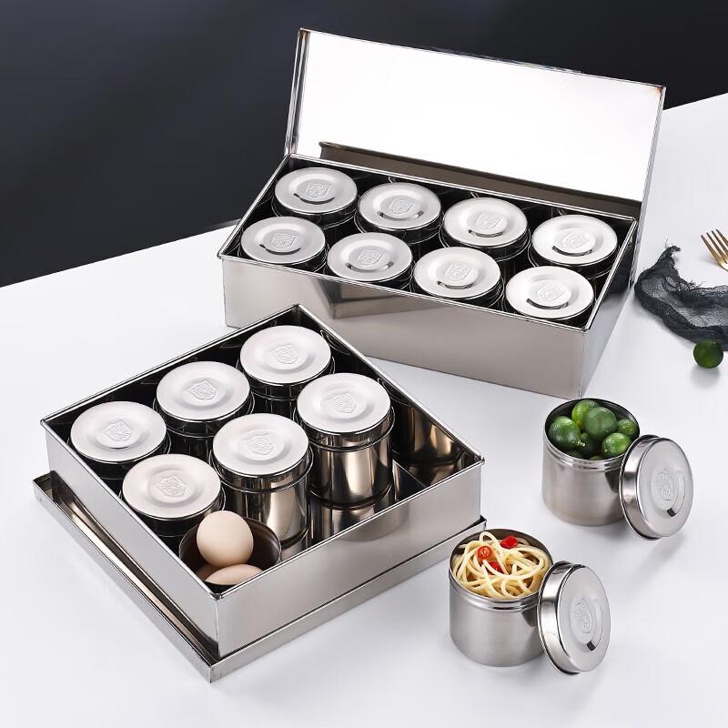 Huihuang Edelstahl Lebensmittelaufbewahrungs- & Gewürzglas-Set