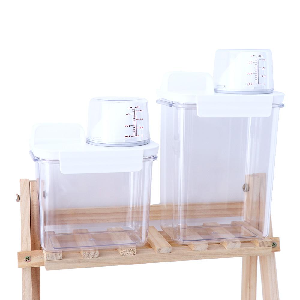 Powder With Lid And Handle Washing Powder Container Storage Bucket Cereal Jar Detergent Box