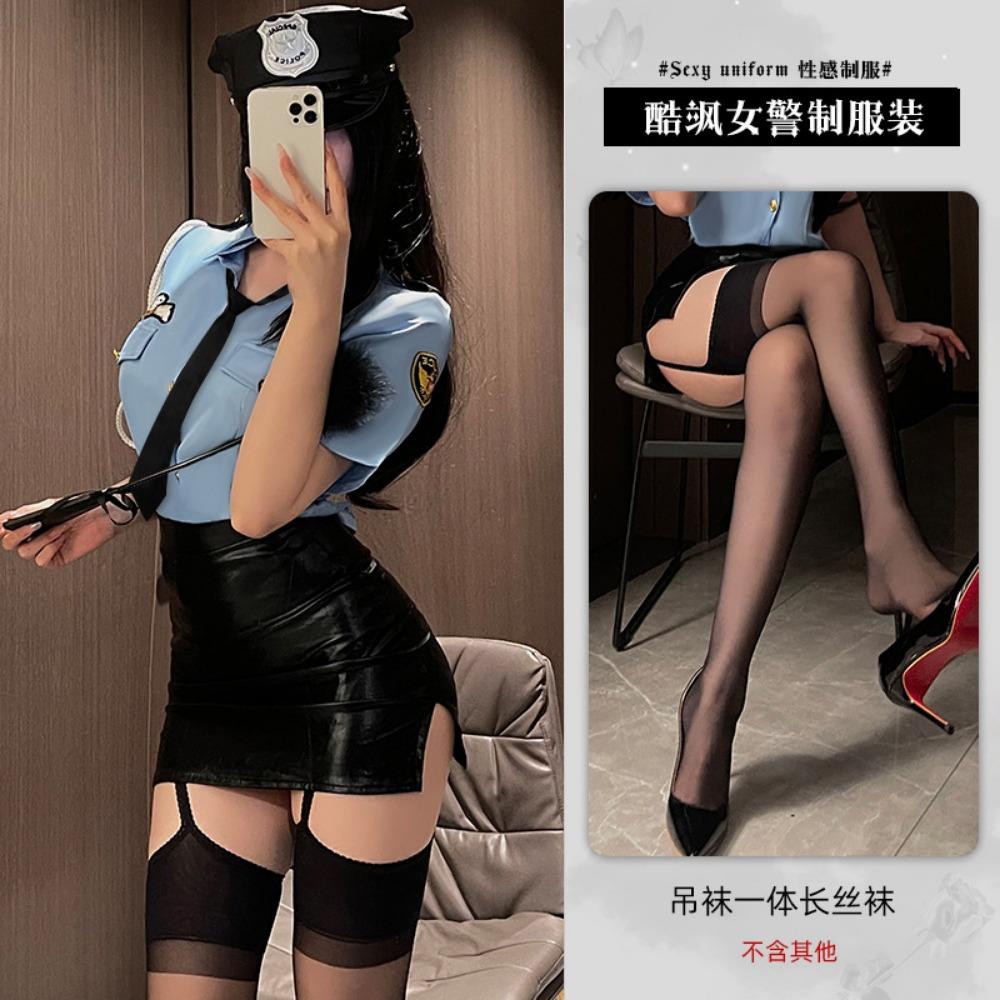 Xian Yi Halloween Sexy Lingerie Sexy Přiléhavé Boky Letuška Uniforma Vášeň Zdarma Kostým Policistky 314