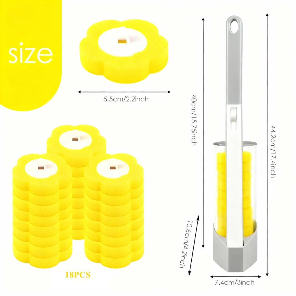 12/18 Pcs Toilet Brush Disposable Replacement Head Cleaning Kit Toilet Bowl Brush Long Handle Wc Accessories Tool