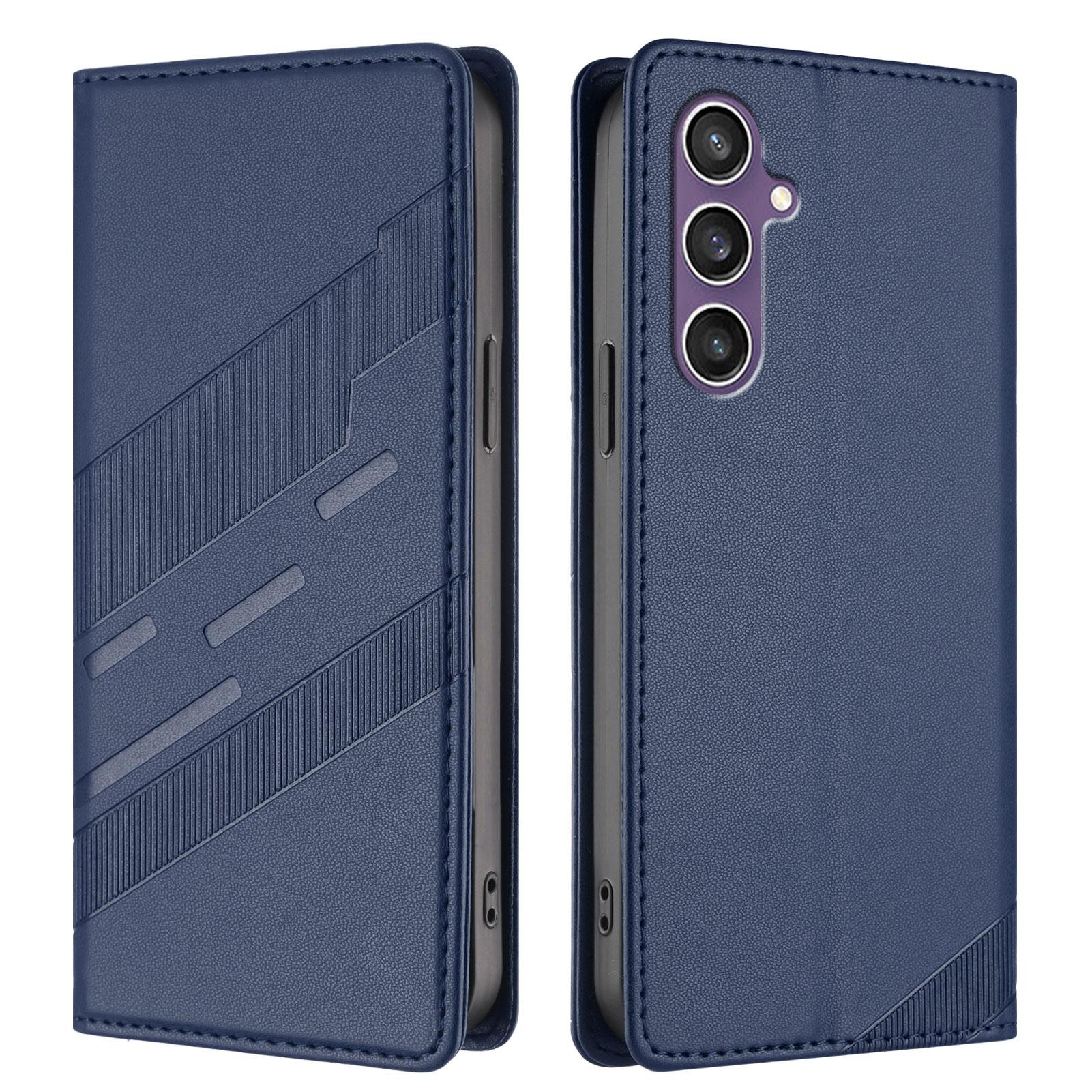 

Для Samsung Galaxy S23 FE Чехлы для телефона Панк-стиль Тисненый Кошелек Подставка Кожаная обложка Dark Blue