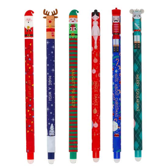 Sada smazatelných per Vánoce Hladce píšící inkoustová pera Opakovaně použitelná gelová pera s vánoční tématikou pro seznamy přání Milostné karty Sváteční karty Slavnostní dekorace na stůl