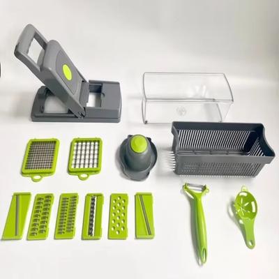 16-In-1 Function Kitchen Vegetable Cutter Carrot Grater Compact Fruit Slicer Potato Peeler Portable Vegetable Slicer Kitchen Use