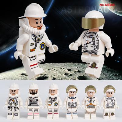 6 pezzi M8062 Astronauta Piccole particelle Cartoon Doll Pilot Doll Blocchi di costruzione per bambini