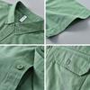 Summer Fashion Short Sleeve Shirt Men Japanese Style Workwear Double Pockets Shirt Pure Cotton Lapel Collar Casual Men Tops
