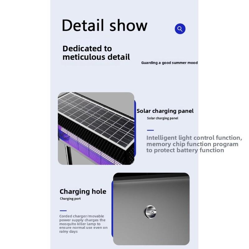 Outdoor Automatic Anti-Mosquito Lamp Waterproof Solar Mosquito Killer Light Courtyard Farm Large Insect Killer Artifact