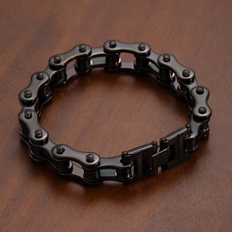 1Pcs Men's Stainless Steel Bracelet Creative Imitation Bicycle Chain Bracelet Trendy Punk Style Daily Wear Accessories