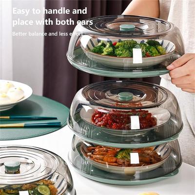 2PCS With Transparent Lid Insulated Food Covers Stackable Food Serving Tray  Kitchen