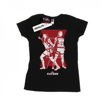 Damen/Damen Black Widow Movie Sisters Silhouette Baumwoll-T-Shirt