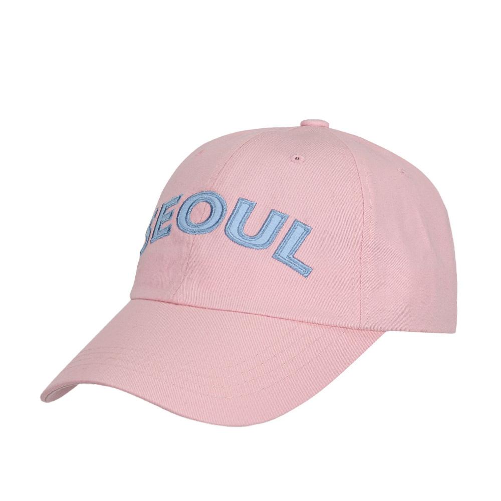 ULUK Seoul Embroidered Cotton Ball Cap _Pink