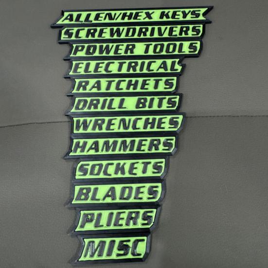 1/10/12Pcs Magnetic Toolbox Label Easy To Read Reusable 3D Magnetic Tool Chest Organizer Tag Mini Toolboxes Drawers Marker Organization Label