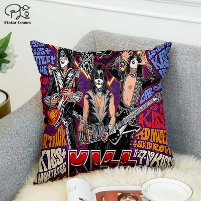KISS 3D drukowana poszewka na poduszkę Poliester Dekoracyjne poszewki Poszewka na poduszkę do rzucania Druk dwustronny Dekoracja domu styl-2