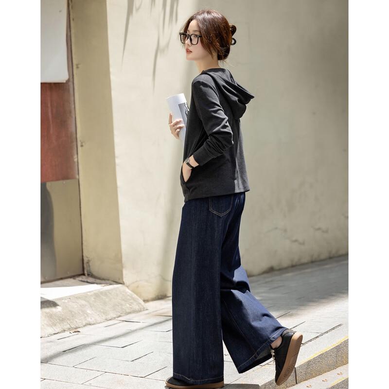 Demana Women's Autumn Half-Zip Hooded Sweatshirt