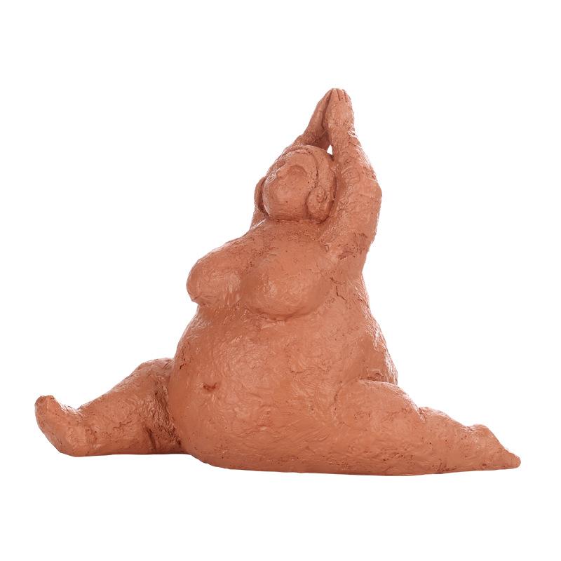 Abstract Yoga Sculpture: Elegant Curvy Woman Artwork for Home Decor
