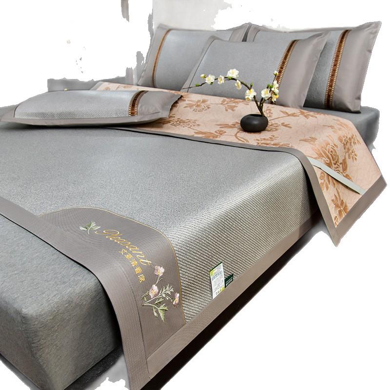 Embroidered Ice Vine Rattan Summer Mat Set - Includes Dormitory, Hotel, and Air Conditioning Latex Ice Silk Mats.