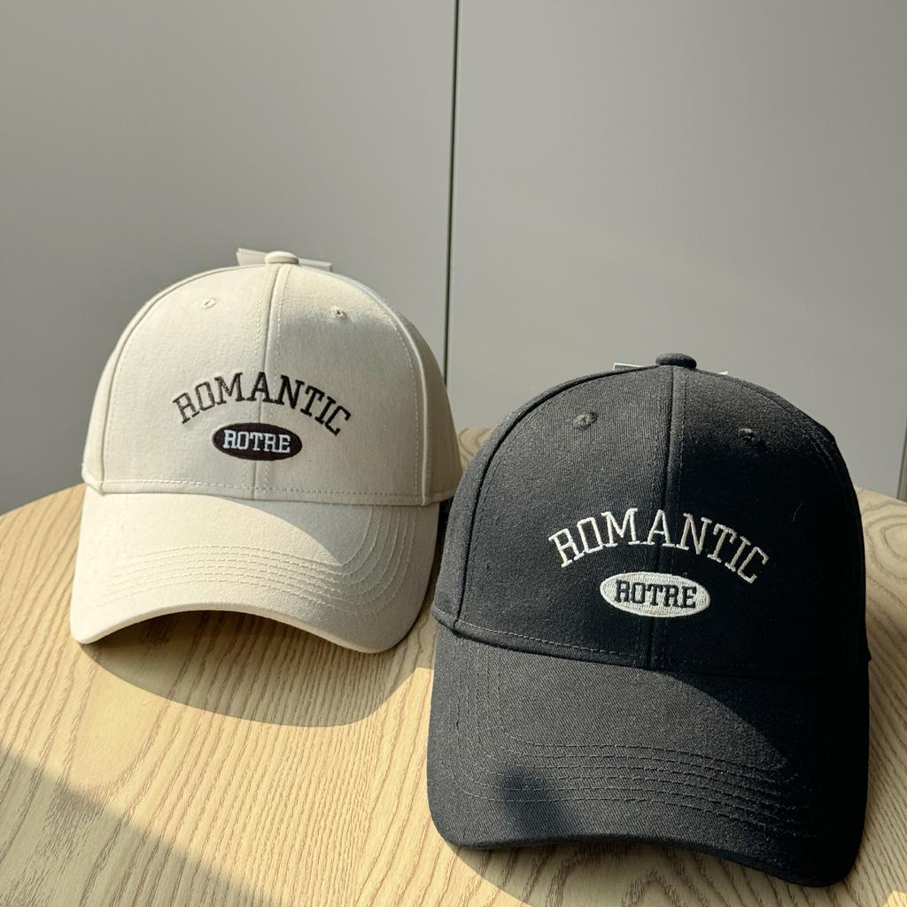New Hard-brim Baseball Cap for Men and Women, Casual Versatile Hat with Embroidered Letters, Korean Style, Sun-shading, Face-slimming Duckbill Cap