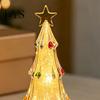 Compact Warm Light Fixture Lighted Christmas Tree Ornaments, Mini Xmas Night Light, Battery Operated Holiday Souvenir Table Lamp, Decorative