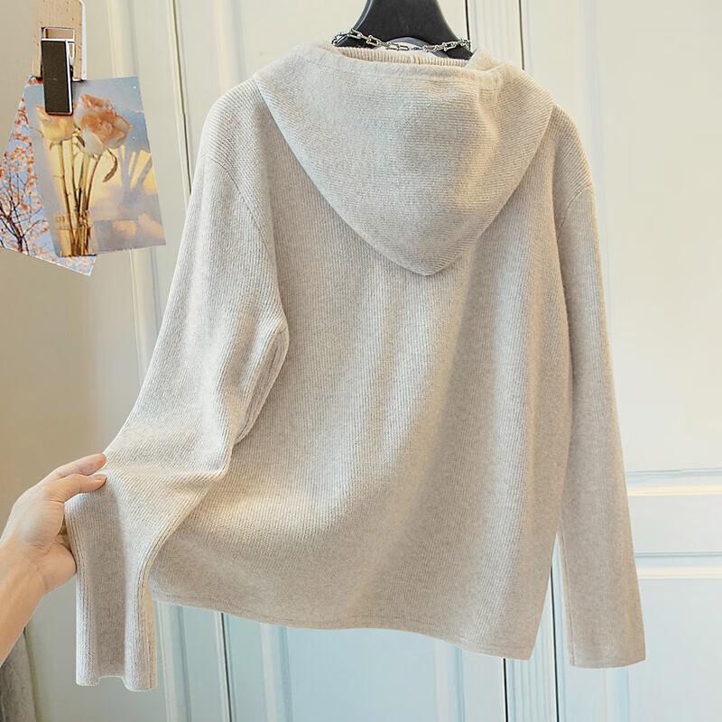 Sibaishai Women's Casual Hooded Oversized Pullover Sweater