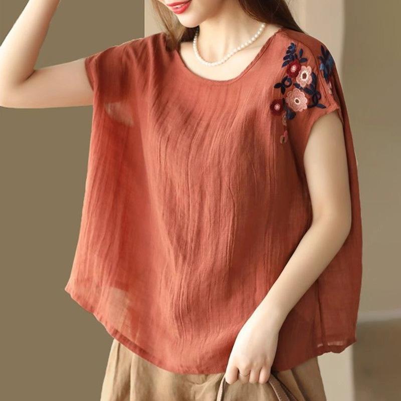 

Топы женские хлопковые летние футболки больших размеров свободные принтованные повседневные льняные топы без рукавов пуловер футболка топ XXXL красный