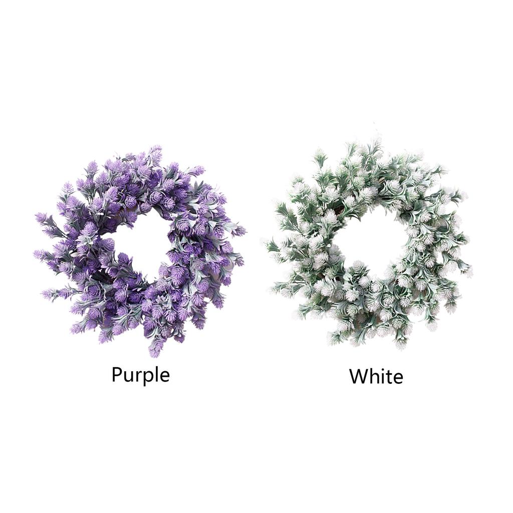 Artificial Flower Wreath for Front Door 18.1 Inch Spring Summer Fake Floral Wreath for Home Wedding Farmhouse Holiday Decor White