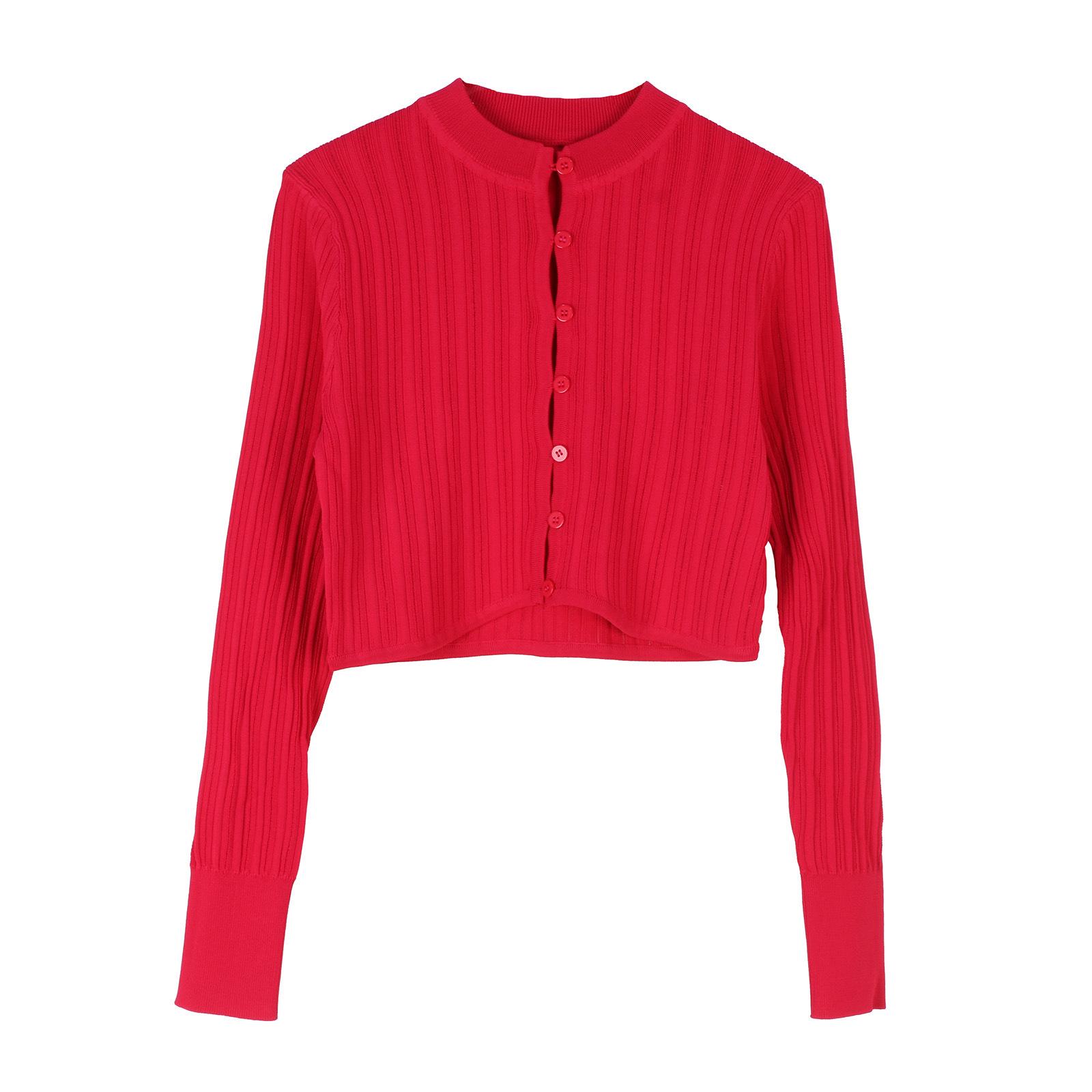 

Кардиган вязаный с V-образным вырезом и длинными рукавами: Легкий, Универсальный, Воздушный Трикотаж для Весны/Лета Large