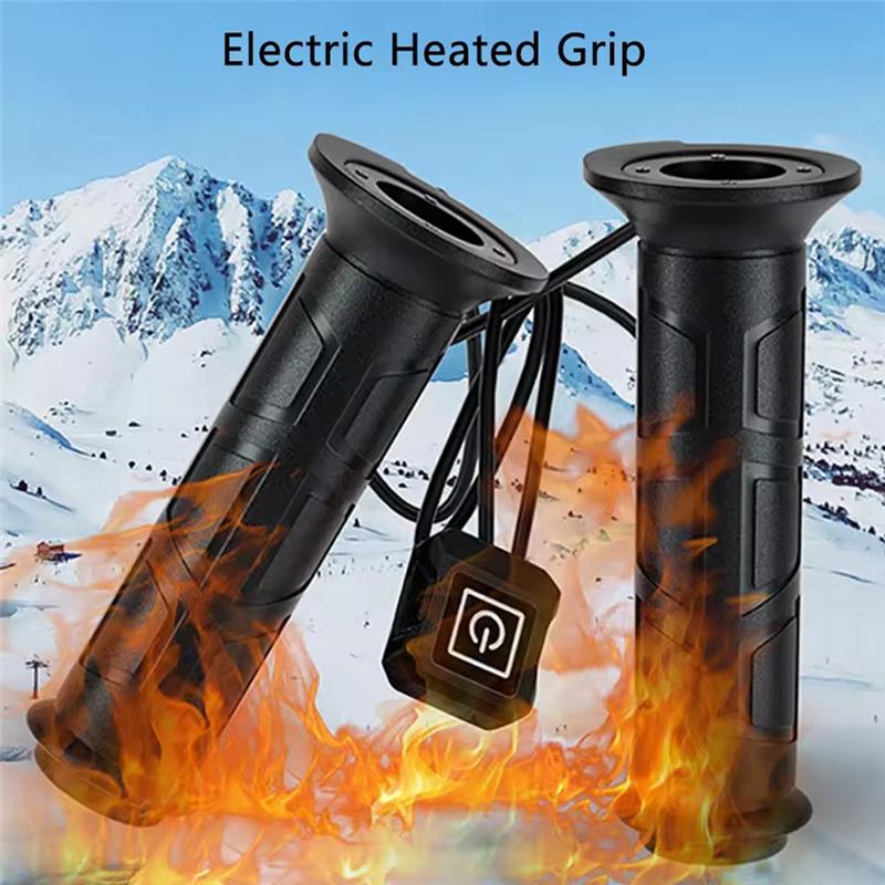 12V Electric Heated Grips Handlebar For ATV Intelligent Three-Speed Heating Handgrips For Diameter For 22MM