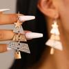 Christmas Tree Long Earrings For Women Alloy Party Carnival Fashion Stud Festival Jewelry