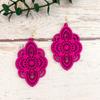 New Vintage Ethnic Style Long Wooden Earrings with Carved Patterns
