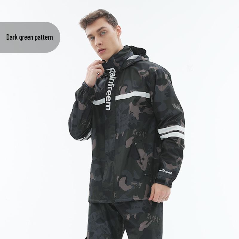 Qinfeiman Set Pelerină de Ploaie și Pantaloni Motocicletă Strat Dublu pentru Mers în Aer Liber