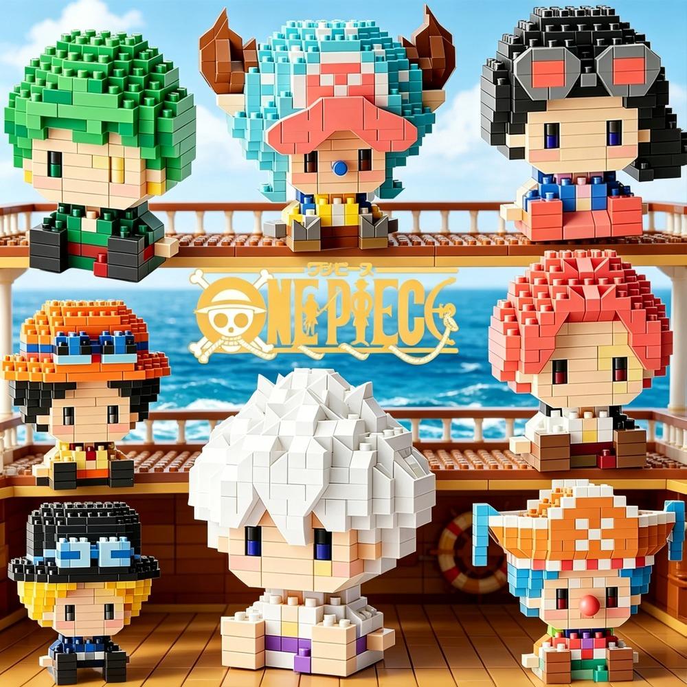 Mini Bricks ONE PIECE Monkey · D · Garp Roger Micro Building Block Edward Newgate Anime Model Assembly Figure Toys For Gift