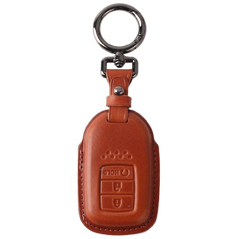 Genuine Leather Key Case for Honda Civic 11th Gen, Accord, Lingpai, Crown Road, CRV - Handmade Cowhide Key Bag