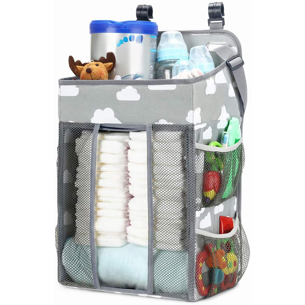 crib storage hanging diaper baby accessories storage large baby shower gift Multi-functional bag, bag, storage, case, foldable, capacity, [miniGray]