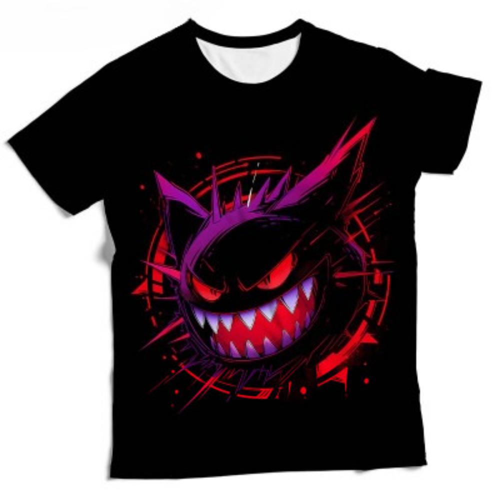 2026 Hot Selling Fashion New Pok É Mon Geng Ghost Creative Design Pattern T-shirt for Men and Women Loose Street T-shirt