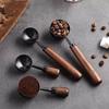 Manche en noyer Cuillère à café Manche long Cuillère à grains de café Manche court Acier inoxydable Cuillère doseuse pour poudre de café Outil de cuisine