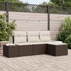 VidaXL Set of 4 Garden Sofas with Cushions In Brown Poly Rattan 3355677