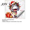 Decorative Stickers for Balcony Cartoon Hippo Christmas Wall Decal, Cute Sticker with Colorful Lights & Creative Gift Kids Xmas Balls, Waterproof