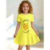Sweet Cartoon A-line Dress for Girls, Short Sleeved Casual Summer A-line Dress Suitable for Birthday Parties and Gift Giving