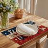 American Retro Vintage Vintage Star Shaped Placemat, Independent Day Dining Table Mat, Patriotic Style Insulated